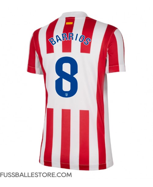 Günstige Atletico Madrid Pablo Barrios #8 Heimtrikot Damen 2025-26 Kurzarm Günstige Atletico Madrid Pablo Barrios #8 Heimtrikot Damen 2025-26 Kurzarm